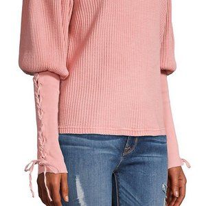 Free People - Pink One Ribbed Cotton Sweater - XS